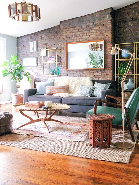 How to Style Your Living Room with a Brick Accent Wall