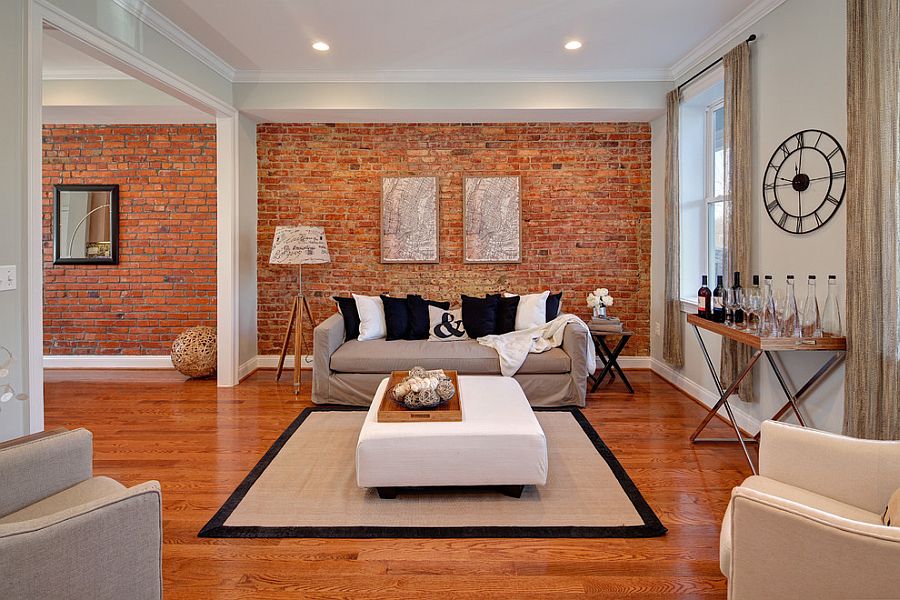 How to Style Your Living Room with a Brick Accent Wall