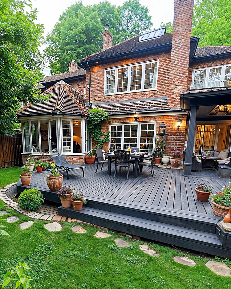 Brick House Garden: Decks, Porches, and Beautiful Garden Designs