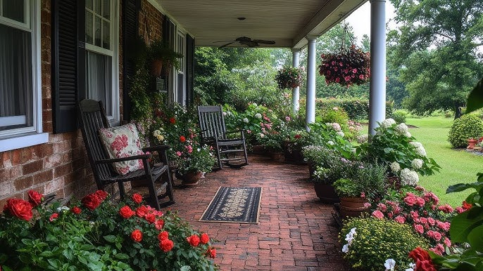 Brick House Garden: Decks, Porches, and Beautiful Garden Designs